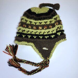 Screamer Ear Flap Knit Beanie Hat Tassel Fleece Lined Winter Beanie Unisex Adult